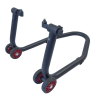 Caballete delantero monobloque CRUIZER con elevación cónica para moto Negro