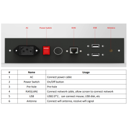 Totem multimediale 43 pollici Touch Android Digital Signage 1800mm x 601.2mm x 500mm