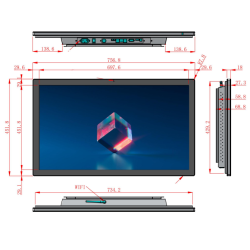 GORICA Monitor TOUCH pubblicitario 32 pollici Android Digital Signage 756mm x 451mm x 68.8mm
