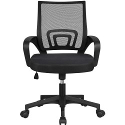 1.410 / 5.000 Chaise de bureau ergonomique GORICA avec roulettes pivotantes et hauteur réglable Noir
