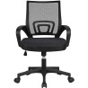 Silla de escritorio ergonómica de oficina GORICA con ruedas giratorias y altura ajustable, color negro