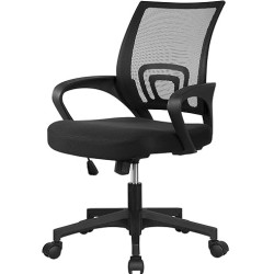 1.410 / 5.000 Chaise de bureau ergonomique GORICA avec roulettes pivotantes et hauteur réglable Noir