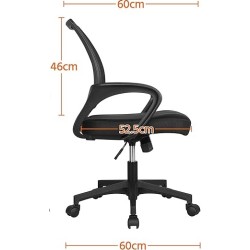 Silla de escritorio ergonómica de oficina GORICA con ruedas giratorias y altura ajustable, color negro