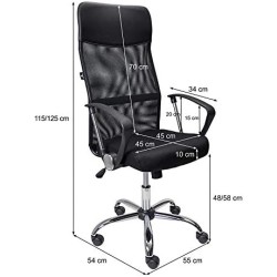copy of GORICA Sedia Scrivania Ufficio Ergonomica Girevoli Inclinabile Altezza Regolabile Nere