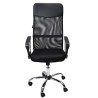 Chaise de bureau pivotante GORICA - Chaise inclinable réglable en tissu maillé - Noir