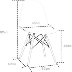 GORICA SET 4 PARIS Sillas de estilo moderno con estructura de metal y patas de madera - Transparente