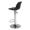 Juego de 2 taburetes altos para comedor bar GORICA con reposapiés ajustables y giratorios acolchados - Negro