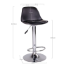 Juego de 2 taburetes altos para comedor bar GORICA con reposapiés ajustables y giratorios acolchados - Negro