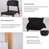 GORICA SET 4 Sillas sin brazos estilo moderno asiento cómodo y patas de madera barra de cocina - Negro