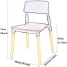 GORICA SET 4 Sillas sin brazos estilo moderno asiento cómodo y patas de madera barra de cocina - Negro