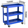 Servante d\'atelier CRUIZER 3 étagères 4 roues - Bleu