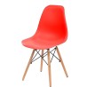 GORICA SET 4 Sillas de comedor de oficina sin reposabrazos estilo moderno estructura de metal con patas de madera - Rojo
