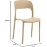 GORICA TORONTO Stuhl aus stapelbarem Polypropylen, Farbe Beige, Komfortmodell