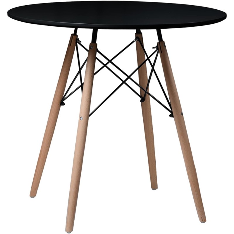 Mesa de centro redonda GORICA LUNA 80 cm madera Negra