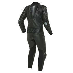 CRUIZER Tuta Moto Pista Intera Pelle e Tessuto Omologata - Nero