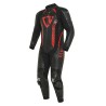 CRUIZER Tuta Moto Pista Intera Pelle e Tessuto Omologata- Nero/Rosso