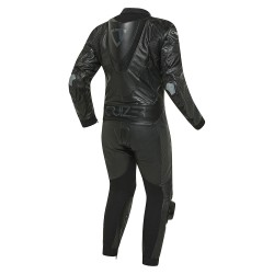CRUIZER Tuta Moto Pista Intera Pelle e Tessuto Omologata - Nero