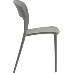 Chaise empilable en plastique GORICA pour maison, jardin, bar, intérieur et extérieur, grise