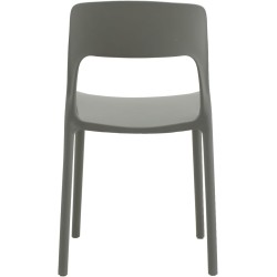 Chaise empilable en plastique GORICA pour maison, jardin, bar, intérieur et extérieur, grise