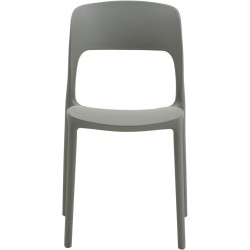 Chaise empilable en plastique GORICA pour maison, jardin, bar, intérieur et extérieur, grise