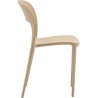 Chaise empilable en plastique GORICA pour la maison, le jardin, le bar, l'intérieur et l'extérieur, beige