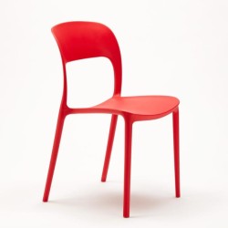 copy of GORICA TORONTO Stuhl aus stapelbarem Polypropylen, Farbe Rot, Komfortmodell