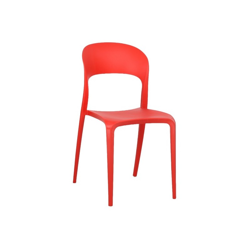 copy of GORICA TORONTO Stuhl aus stapelbarem Polypropylen, Farbe Rot, Komfortmodell