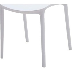 Chaise empilable en plastique GORICA, mobilier d'intérieur et d'extérieur, blanc