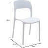 Chaise empilable en plastique GORICA, mobilier d'intérieur et d'extérieur, blanc