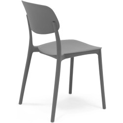GORICA Sedia PRAGA plastica arredo casa giardino bar impilabile Grigio