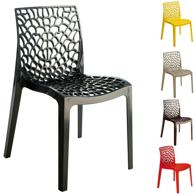 GORICA Sedia MADRID plastica traforata arredo casa giardino bar hotel