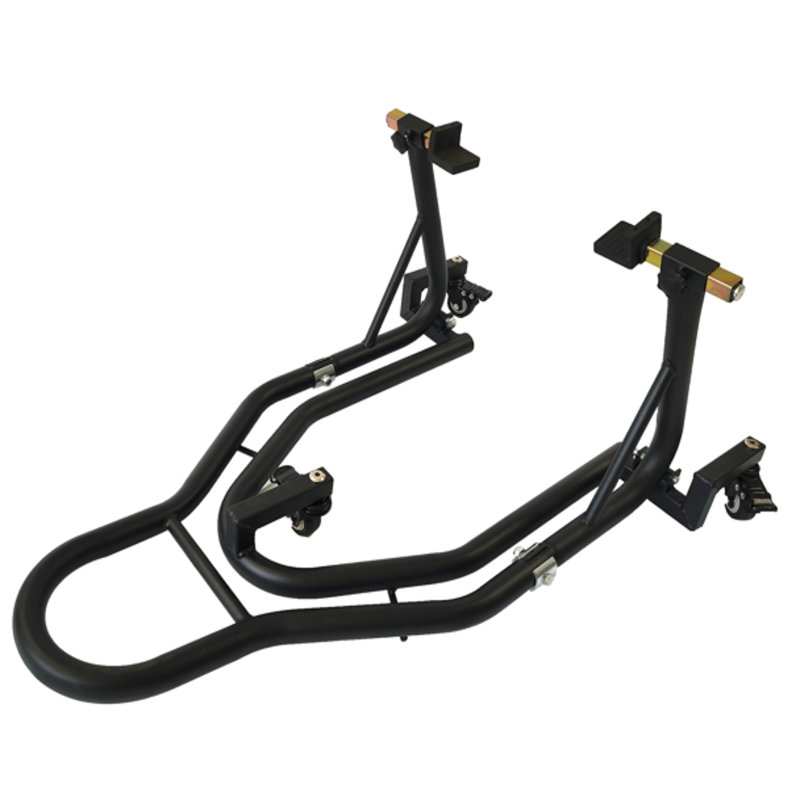 Béquille arrière mobile pour moto CRUIZER avec roues Noir