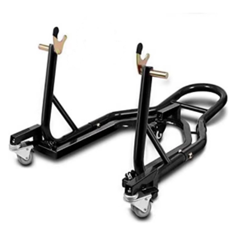 Béquille arrière mobile pour moto CRUIZER avec roues Noir
