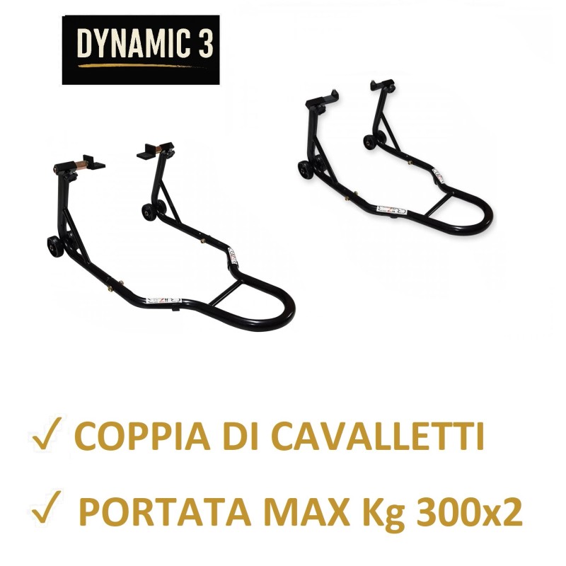 CRUIZER Par de Caballetes Delanteros + Traseros para Moto