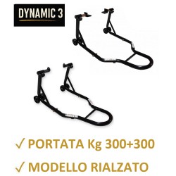 CRUIZER Par de Caballetes Delanteros + Traseros para Moto