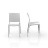 copy of GORICA Sedia senza braccioli stile moderno struttura metallo con gambe in legno - Trasparente