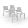copy of GORICA Sedia senza braccioli stile moderno struttura metallo con gambe in legno - Trasparente