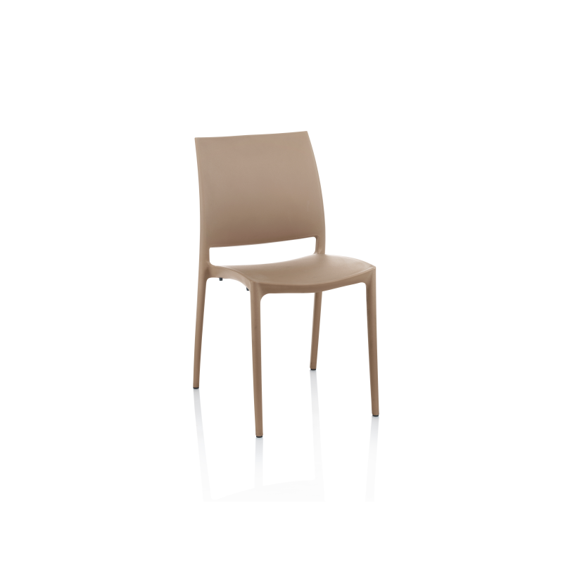 GORICA Sedia STOCCOLMA plastica impilabile bar casa giardino Beige Tortora
