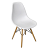 GORICA SET 2 Sillas de comedor de oficina sin reposabrazos estilo moderno estructura de metal con patas de madera - Blanco