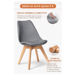 GORICA LONDRA Sedie sala pranzo salotto arredo moderno cuscino legno poltrona GC