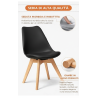 GORICA  LONDRA sedia sala pranzo bar arredo moderno comoda cuscino gambe legno