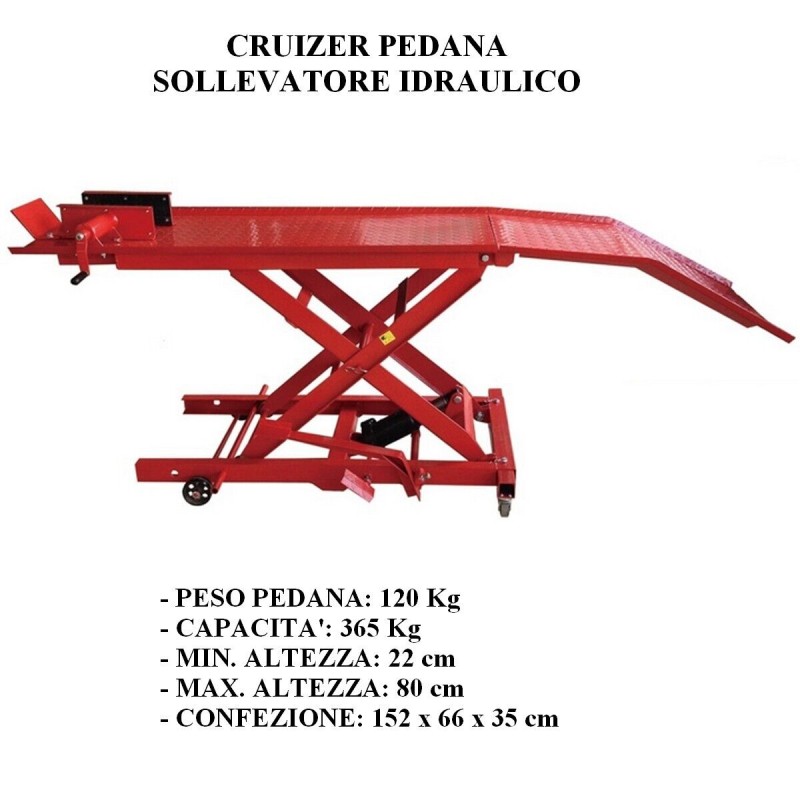 CRUIZER PONTE SOLLEVATORE IDRAULICO MOTO SCOOTER PROFESSIONALE DA OFFICINA