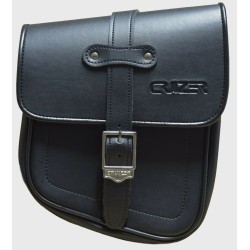 CRUIZER Borsa Singola Moto Custom in Pelle PU Nera Vintage Design Leggero