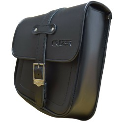 CRUIZER Borsa Singola Moto Custom in Pelle PU Nera Vintage Design Leggero